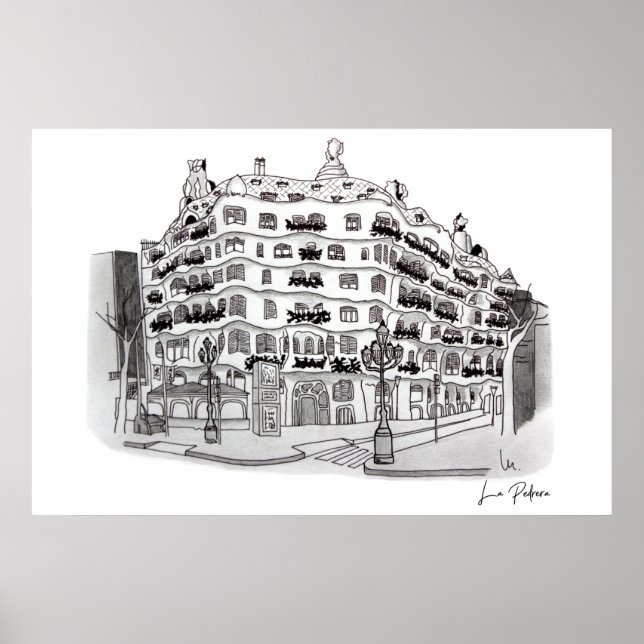 La Pedrera - Casa Milá (Barcelona Poster (Framsidan)