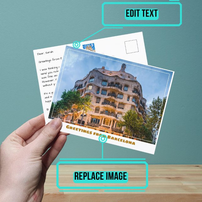 La Pedrera Casa Milà Barcelona Spain Modern Vykort (When you are looking to share your experiences, sending a postcard is a sweet gesture.)