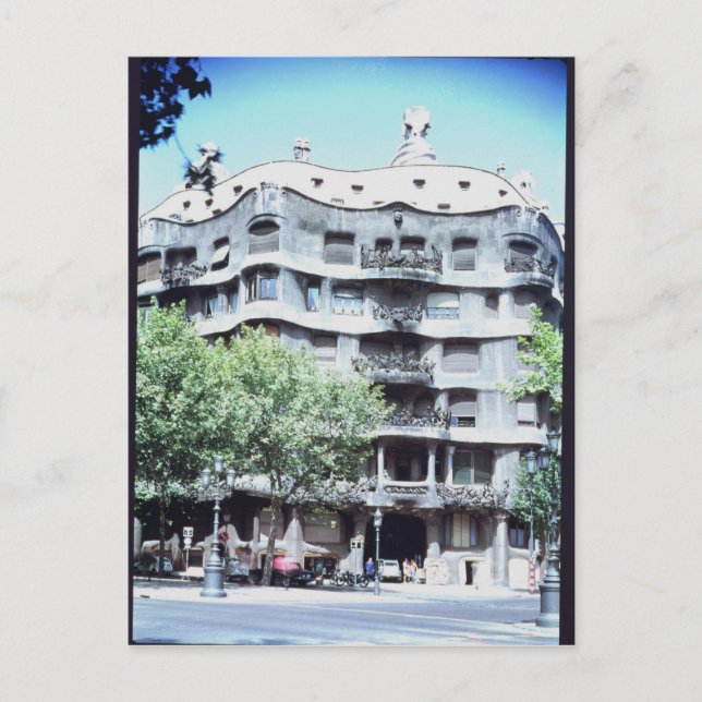 La Pedrera eller Casa Mila, 1905-10 Vykort (Framsida)