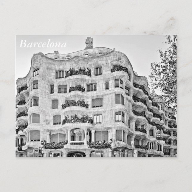 La Pedrera i Barcelona Vykort (Framsida)