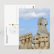 La Pedrera Skorsten Pots, Barcelona, Spanien -