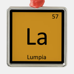 La - periodiskt bord för Lumpia aptitretarekemi Julgransprydnad Metall
