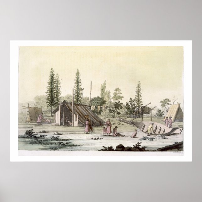 La Perouse i Port Francesci (färg engrave) Poster (Framsidan)