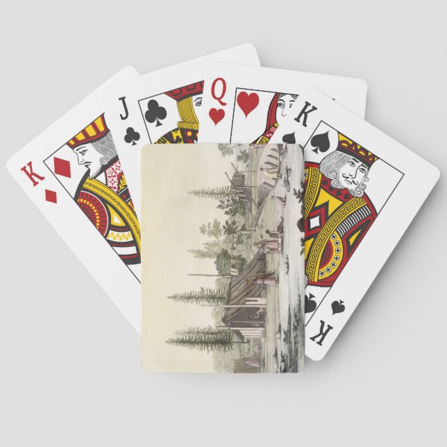 La Perouse i Port Francesci (färg engrave) Spelkort (Baksidan)