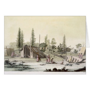 La Perouse på port Francesci (färggravyr) Hälsningskort