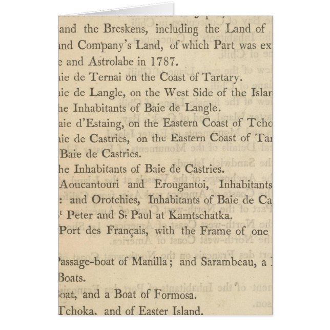 La Perouse's voyage Continued Hälsningskort (Framsidan)