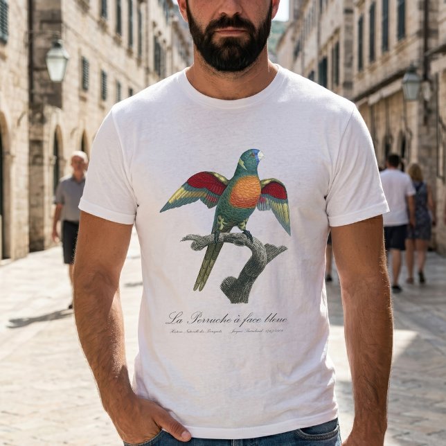 La Perruche a ansikte bleue T Shirt (Coconut Lorikeet, Trichoglossus haematodus. Men Basic White T-Shirt)