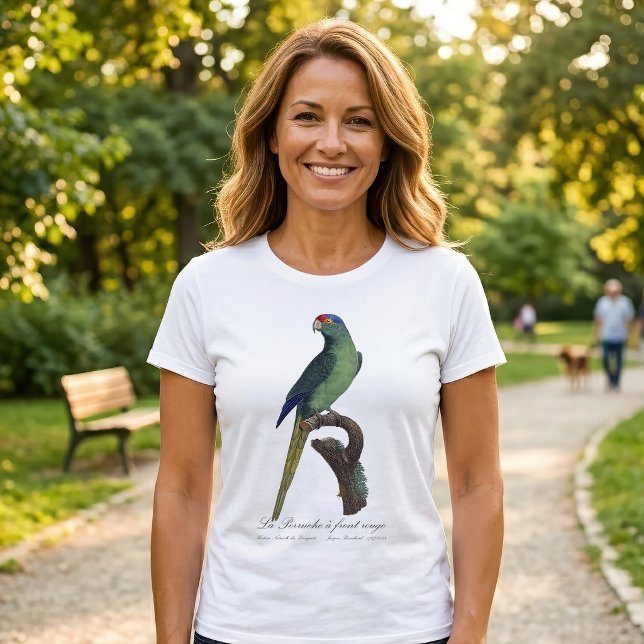La Perruche a front rouge T Shirt (Orange-Fronted Parakeet, Eupsittula Canicularis. Women Basic White T-Shirt)