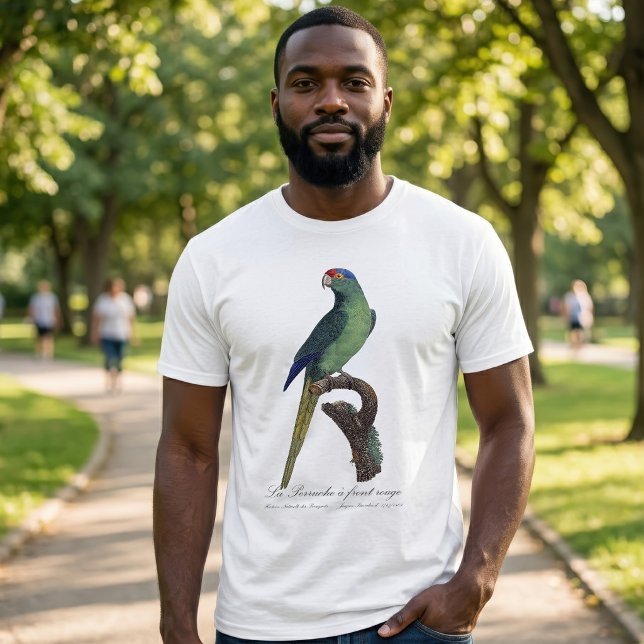 La Perruche a front rouge T Shirt (Orange-Fronted Parakeet, Eupsittula Canicularis. Men Basic White T-Shirt)