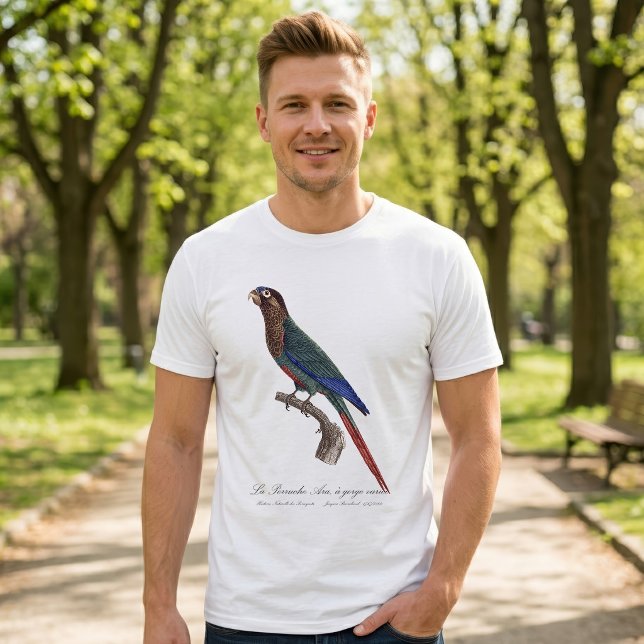La Perruche Ara, en gorge-sort T Shirt (The Painted Parakeet, Pyrrhura Picta. Men Basic White T-Shirt )