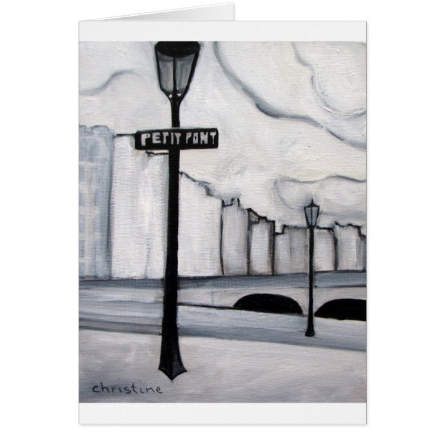 La Petit Pont, Paris frankrike Hälsningskort (Framsidan)