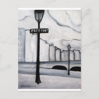 La Petit Pont, Paris Frankrike Vykort