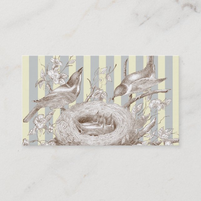 La Petite Famille om blått och grädde Med tack Visitkort (Framsida)