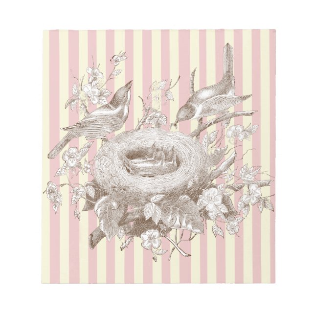 La Petite Famille om rosa och gräddbakgrund Anteckningsblock (Framsida)