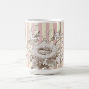 La Petite Famille om rosa och gräddbakgrund Kaffemugg