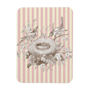 La Petite Famille om rosa och gräddbakgrund Magnet