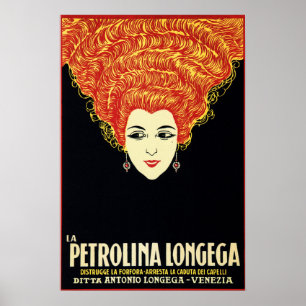 La PETROLINA LONGEGA 1920 s Shampoo Advertisement Poster