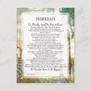 La Piazza DESIDERATA av Max Ehrmann Vykort