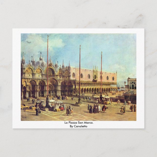 La Piazza San Marco. Av Canaletto Vykort (Framsida)