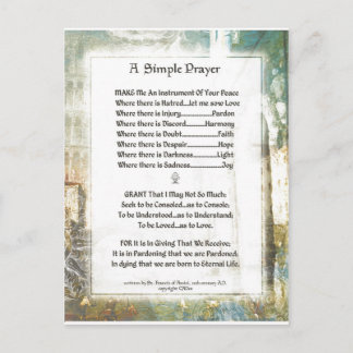La Piazza Simple Prayer For Peace by St Francis Vykort