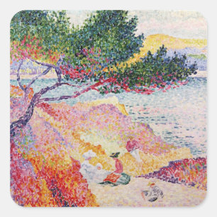 La Plage de Saint-Clair, 1906-07 Fyrkantigt Klistermärke
