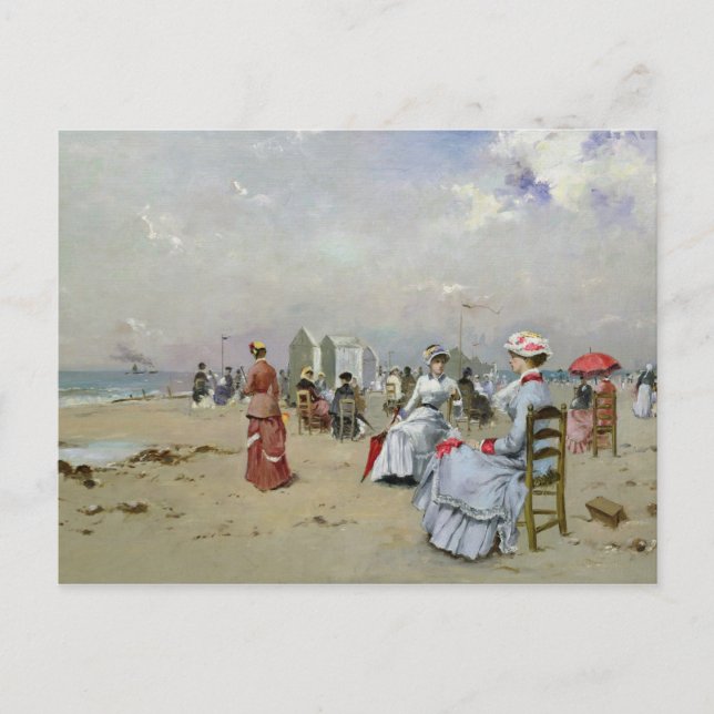 La Plage de Trouville Vykort (Framsida)