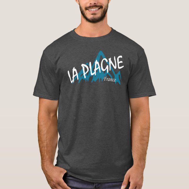 La Plagne France Mountains T Shirt (Framsida)