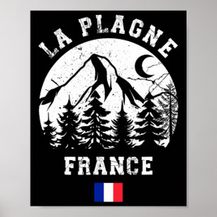 La Plagne Frankrike Alpernas Ski Resort Alpine Ski Poster