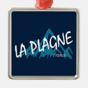 La Plagne Frankrike Fjäll Julgransprydnad Metall
