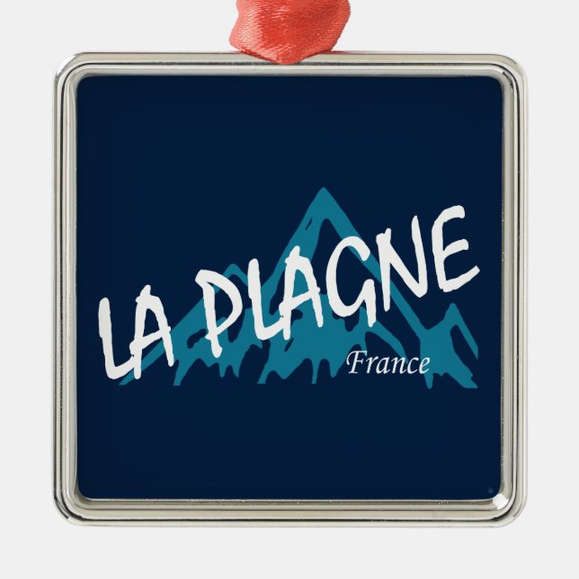 La Plagne Frankrike Fjäll Julgransprydnad Metall (Framsidan)