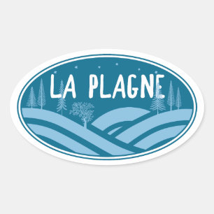 La Plagne Frankrike Friluftsliv Ovalt Klistermärke