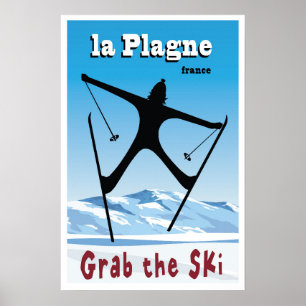 La Plagne, Frankrike, Ski Poster