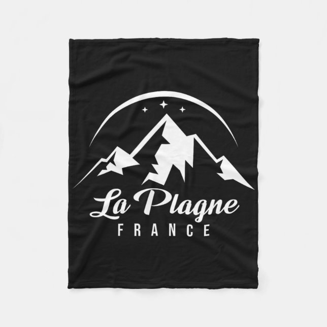 La Plagne Frankrike Ski Resort Skiing Snowboarding Fleecefilt (Framsidan)