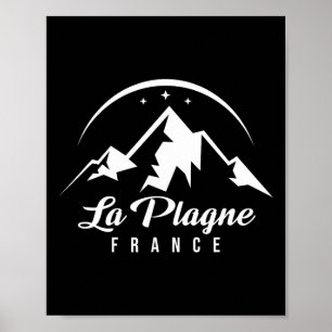 La Plagne Frankrike Ski Resort Skiing Snowboarding Poster
