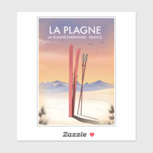 La Plagne,La Plagne-Tarentaise, Frankrike ski post Klistermärken