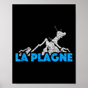 La Plagne Skiing Snowboarding Frankrike Resort Dis Poster