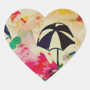 La Playa Heart Sticker Hjärtformat Klistermärke