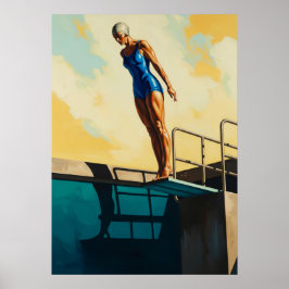 LA PLONGEUSE D'AZUR (Azure Diver) - Original A Poster