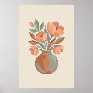 La poire Modern Minimalist Boho Floral Bukett Poster