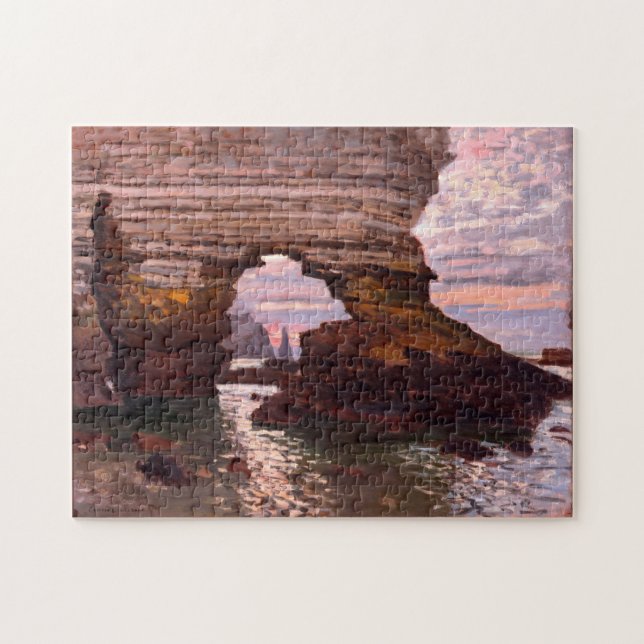 La Porte d'umt, Étretat Monet Fine Art Pussel (Horisontell)
