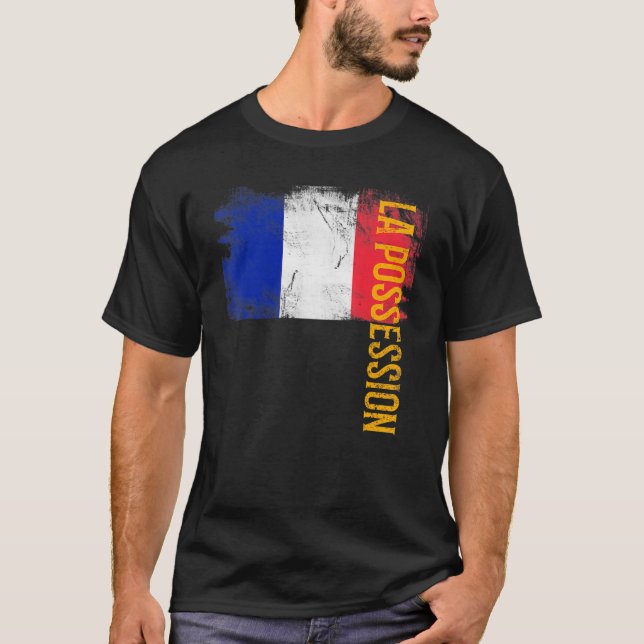 La Possession Runion Flagga for Runionese Manar Wo T Shirt (Framsida)