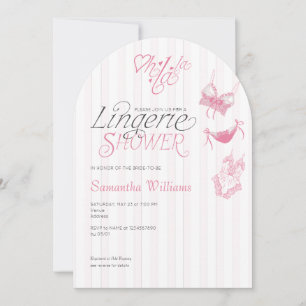 La Preppy Rosa Snöre Lingerie Möhippa Inbjudningar