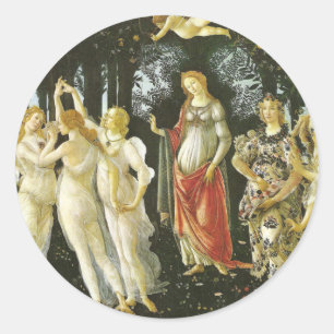 La Primavera av Sandro Botticelli Runt Klistermärke