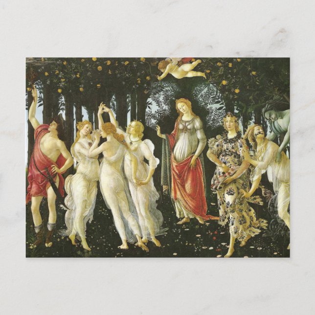 La Primavera av Sandro Botticelli Vykort (Framsida)