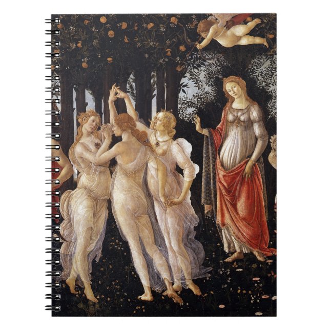 La Primavera (Vår) av Sandro Botticelli Anteckningsbok Med Spiral (Framsidan)