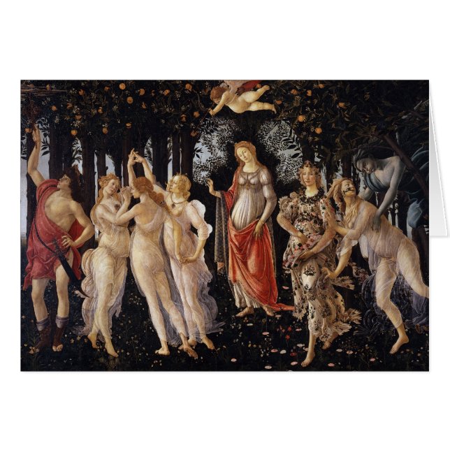 La Primavera (Vår) av Sandro Botticelli Hälsningskort (Framsidan Horizontal)
