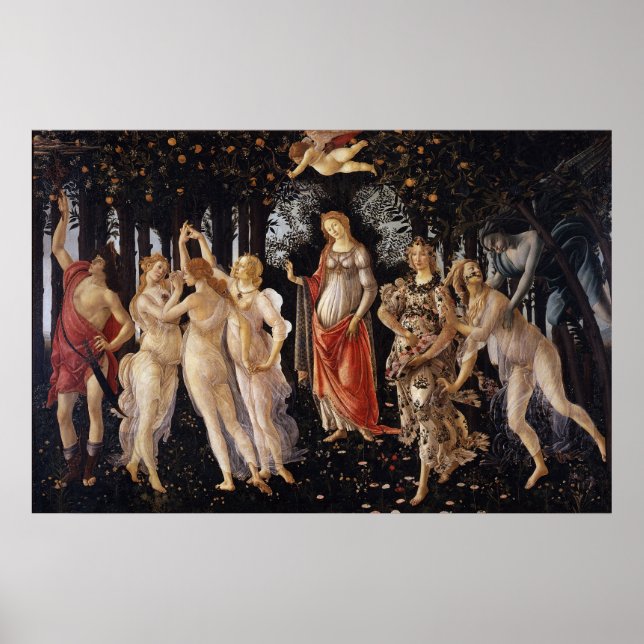 La Primavera (Vår) av Sandro Botticelli Poster (Framsidan)