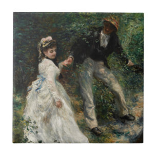 La Promenade Renoir Impressionism Painting Art Kakelplatta