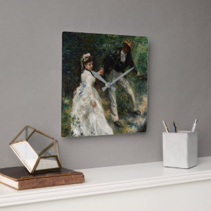 La Promenade Renoir Impressionist Painting Art Fyrkantig Klocka