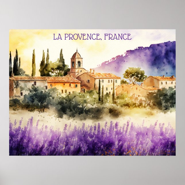 La Provence Frankrike Painting Poster (Framsidan)